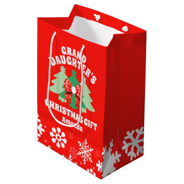 Bolsa De Regalo Mediana Regalo de Navidades de nieta personalizada (Angulo Anverso)