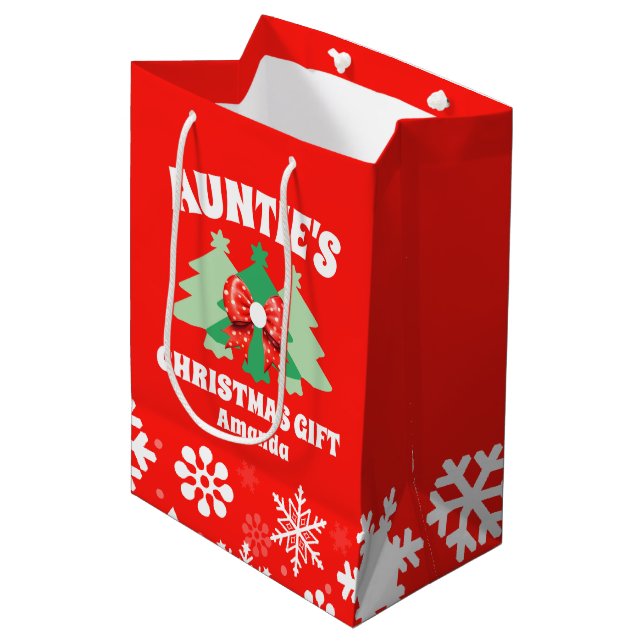 Bolsa De Regalo Mediana Regalo de Navidades de tía personalizada (Angulo Anverso)