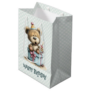 Bolsa De Regalo Mediana Regalo de oso de peluche para cumpleaños de niño