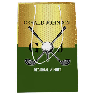 Bolsa De Regalo Mediana Regalo grande de monograma de golf elegante person
