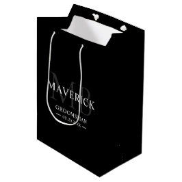 Bolsa De Regalo Mediana Regalo para Padrinos de Boda Masculino Monograma I