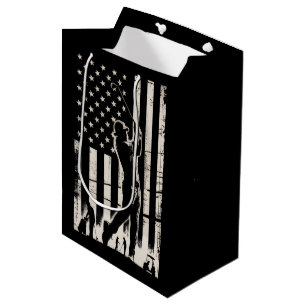 Bolsa De Regalo Mediana Regalos de bandera americana de golf Cumpleaños Dí