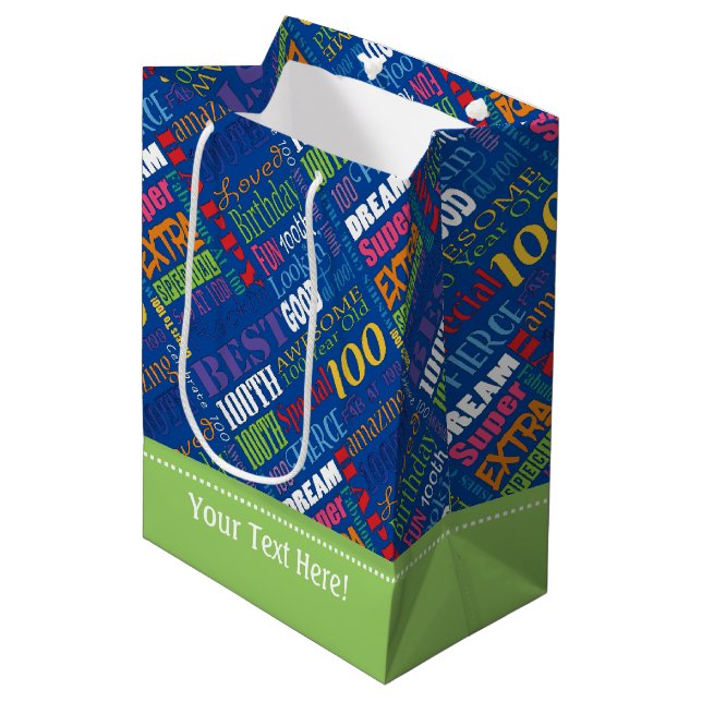 Bolsa De Regalo Mediana Regalos únicos y especiales de la Fiesta del Cumpl (Angulo Anverso)