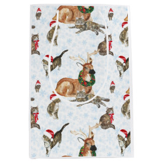 Bolsa De Regalo Mediana Reindeers and Kitty Cats