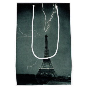 Bolsa De Regalo Mediana Relámpago que impacta la Torre Eiffel