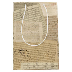 Bolsa De Regalo Mediana Relevo del manuscrito de la música de Beethoven