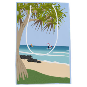 Bolsa De Regalo Mediana Relieve metalizado Ala en la playa