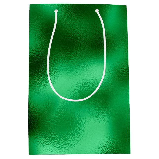 Bolsa De Regalo Mediana Relieve metalizado verde (Anverso)