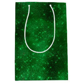 Bolsa De Regalo Mediana Relieve metalizado verde espumoso