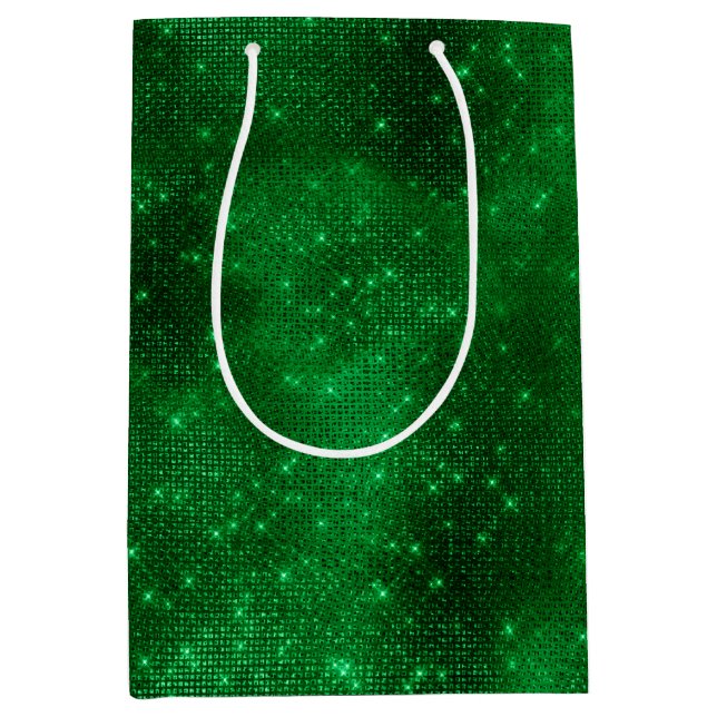 Bolsa De Regalo Mediana Relieve metalizado verde espumoso (Anverso)