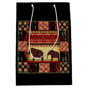 Bolsa De Regalo Mediana Remiendo africano, africano, tribal, asiático,