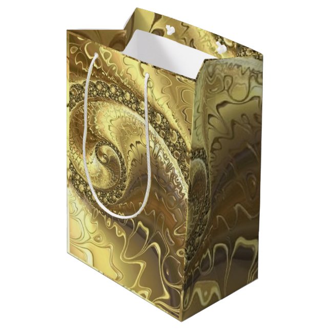 Bolsa De Regalo Mediana remolino dorado (Angulo reverso)