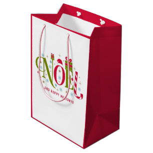 Bolsa De Regalo Mediana Renuncia a la tipografía de color y diversión noel