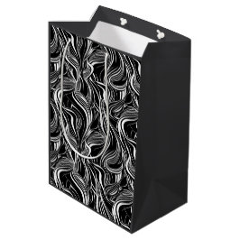 Bolsa De Regalo Mediana Resumen creativo negro y blanco transparente