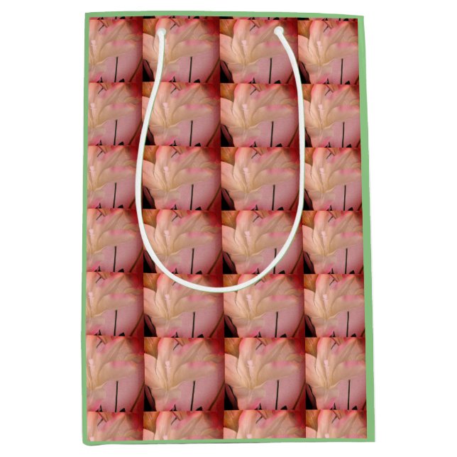 Bolsa De Regalo Mediana Resumen de flores embellecidas   (Anverso)