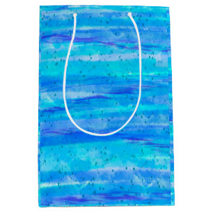 Bolsa De Regalo Mediana Resumen de las ondas azul y púrpura del arte digit
