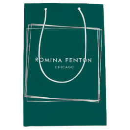 Bolsa De Regalo Mediana Resumen de Plata Marcos Profesionales Modernos