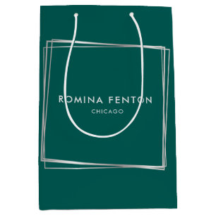 Bolsa De Regalo Mediana Resumen de Plata Marcos Profesionales Modernos