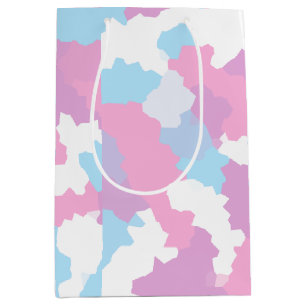 Bolsa De Regalo Mediana Resumen del Camo Blanco Azul Rosa