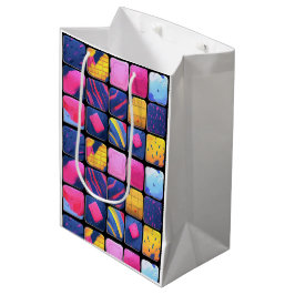 Bolsa De Regalo Mediana Resumen del patrón de bloques coloridos
