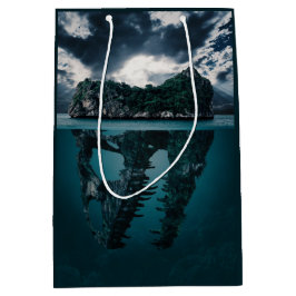 Bolsa De Regalo Mediana Resumen Isla artística de fantasía