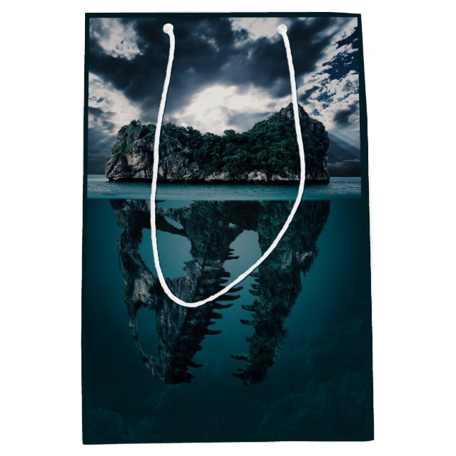 Bolsa De Regalo Mediana Resumen Isla artística de fantasía (Anverso)