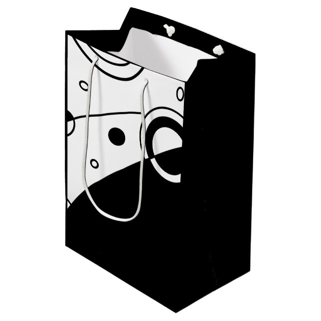 Bolsa De Regalo Mediana Resumen moderno en blanco y negro (Angulo Anverso)