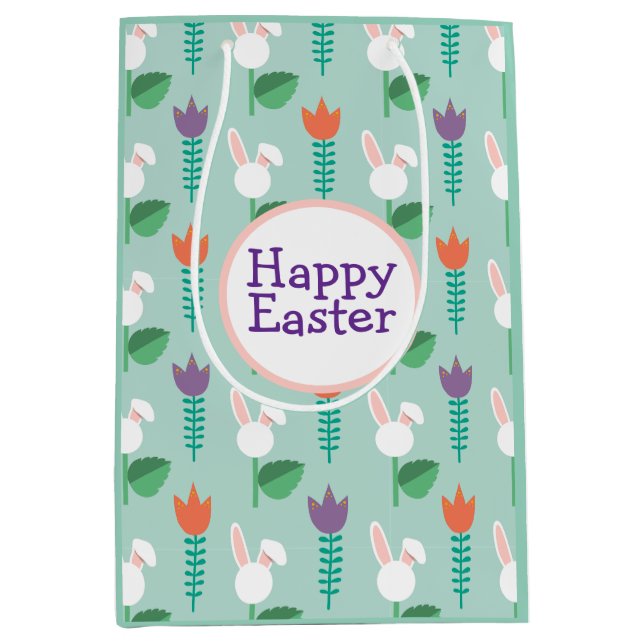 Bolsa De Regalo Mediana Resumen Primavera Flores Pascua (Anverso)