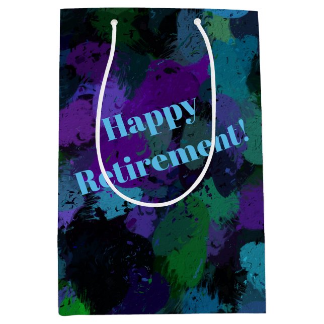 Bolsa De Regalo Mediana Resumen púrpura, azul y negro (Anverso)