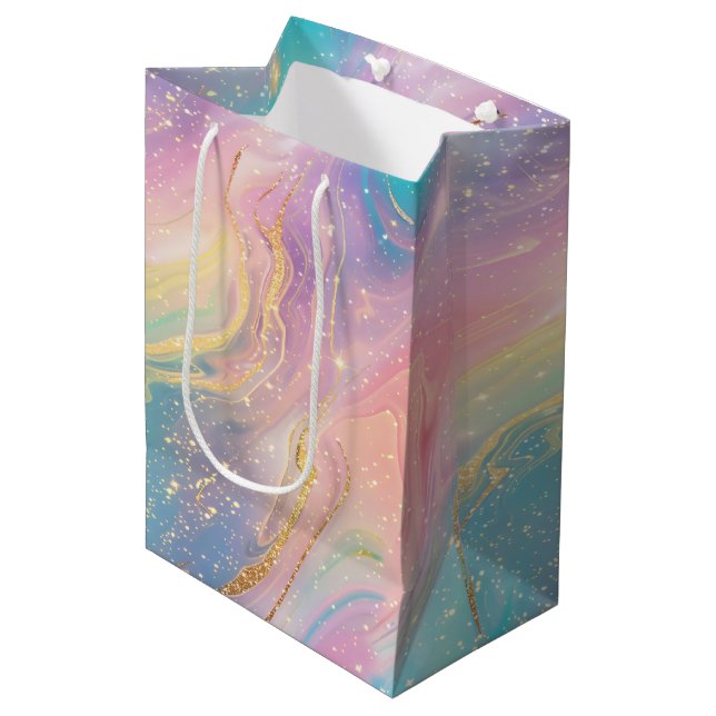 Bolsa De Regalo Mediana Resumen Purpurina Pastel patrón sin soldadura (Angulo Anverso)