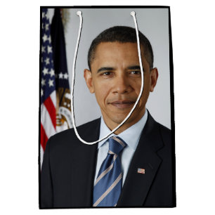 Bolsa De Regalo Mediana Retrato de Barack Obama en la Casa Blanca