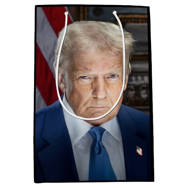 Bolsa De Regalo Mediana Retrato de Donald Trump, presidente de Estados Uni (Anverso)