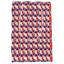 Bolsa De Regalo Mediana Retrato de gato - Naranja de arte gráfico audaz y 