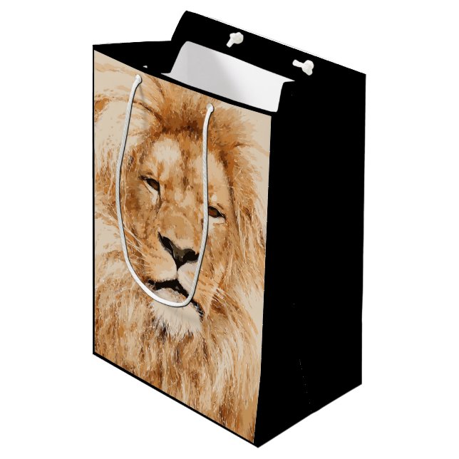 BOLSA DE REGALO MEDIANA RETRATO DE LION (Angulo Anverso)
