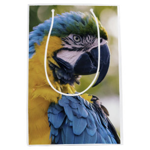 Bolsa De Regalo Mediana Retrato de perfil de loro de Macaw