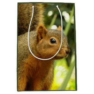 Bolsa De Regalo Mediana Retrato de una ardilla Fotografía de animales de l