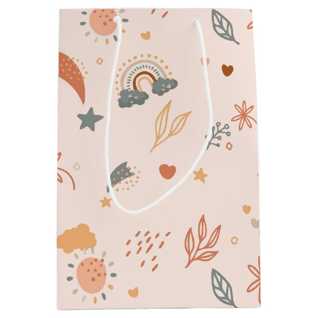 Bolsa De Regalo Mediana Retro Boho Rust Brown (Anverso)