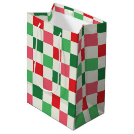 Bolsa De Regalo Mediana Retro Holiday Check