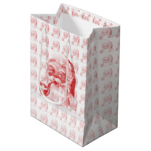 Bolsa De Regalo Mediana Retro Letterpress Santa