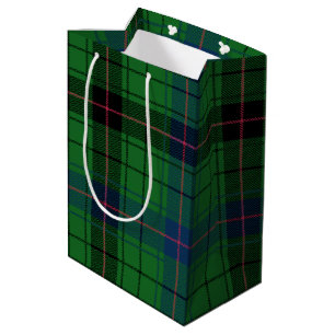 Bolsa De Regalo Mediana Retro Tartan Davidson Green Plaid