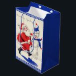 Bolsa De Regalo Mediana retro vintage Christmas Santa snowman<br><div class="desc">retro vintage Christmas Santa snowman Medium Gift Bag</div>