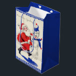 Bolsa De Regalo Mediana retro vintage Christmas Santa snowman<br><div class="desc">retro vintage Christmas Santa snowman Medium Gift Bag</div>