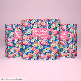Bolsa De Regalo Mediana Revestimiento de bolso de regalo floral rosa magen