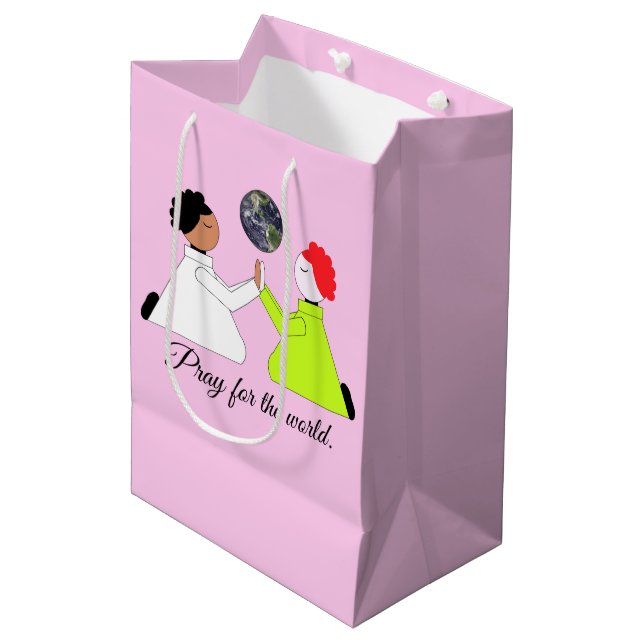 Bolsa De Regalo Mediana Rezar por el mundo: Lavanda (Angulo Anverso)