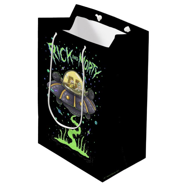 Bolsa De Regalo Mediana RICK AND MORTY™ | Gráfico ilustrado de vuelo espac (Angulo Anverso)
