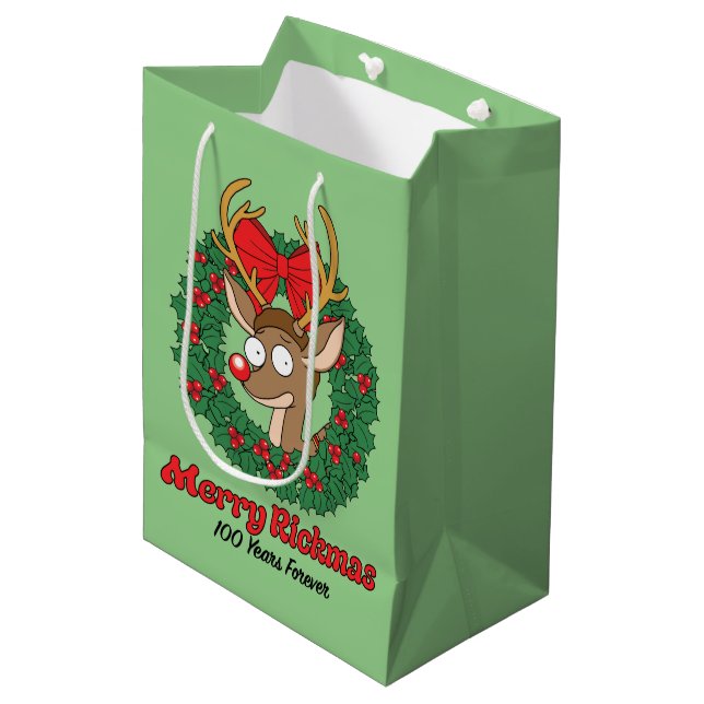 Bolsa De Regalo Mediana Rick and Morty | Reindeer Morty Merry Rickmas (Angulo Anverso)