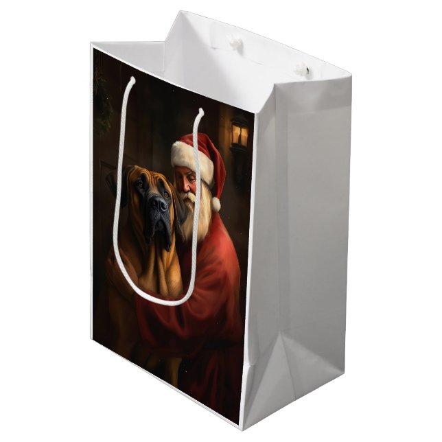 Bolsa De Regalo Mediana Ridgeback Santa Claus Navidades festivos (Angulo Anverso)