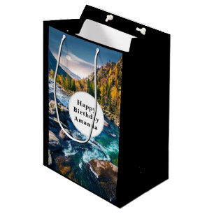 Bolsa De Regalo Mediana Río y montañas Fotografía cumpleaños