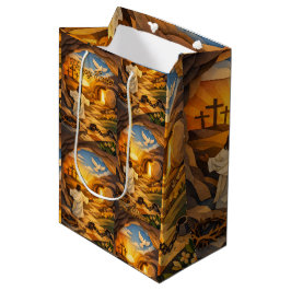 Bolsa De Regalo Mediana Risen Jesus Empty Tomb 3D Papercut Easter Gift Bag