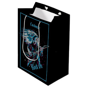 Bolsa De Regalo Mediana Roca en negro de metales pesados